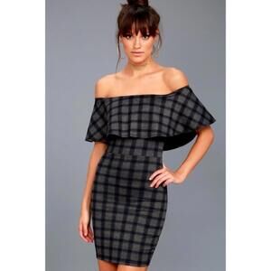 NWT Grey Plaid Body Con